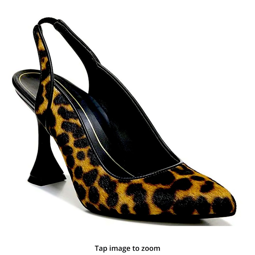 Vionic Adalena Tan Leopard Slingbacks.  Calf hair, pointed toe. NWT